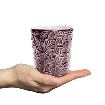 Lace mugg 30 cl - Plommon - Mateus