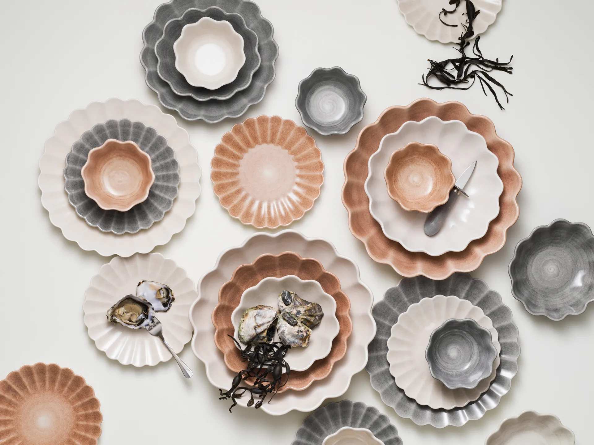 Oyster skål Ø24 cm, Vit Mateus