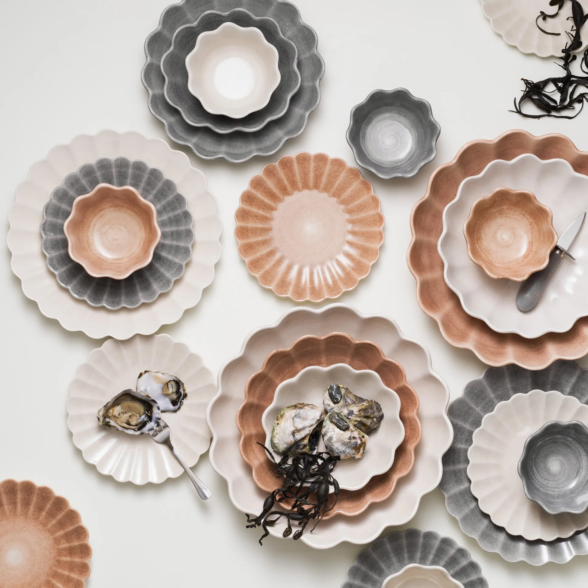 Oyster tallrik 20 cm, Grå Mateus