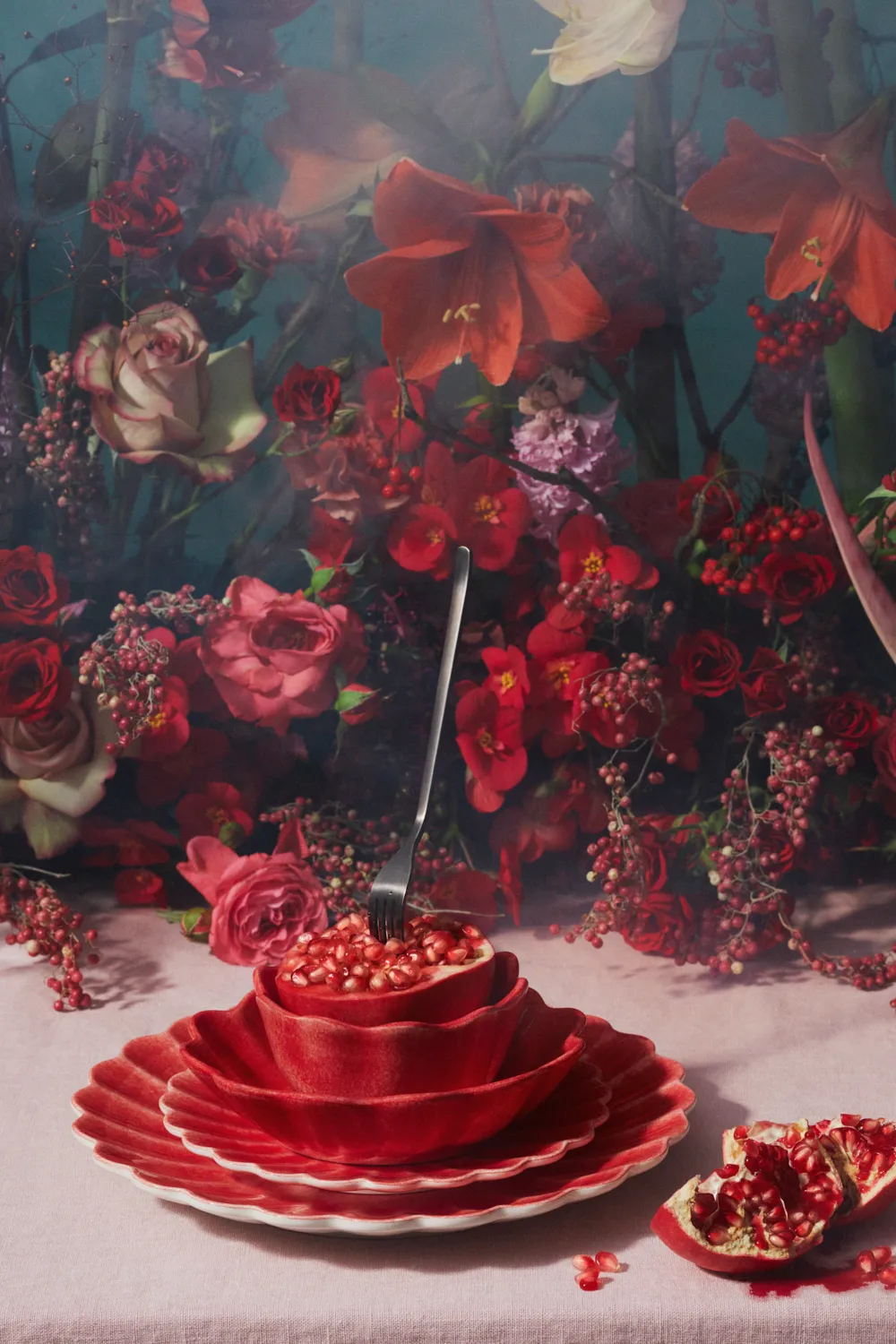 Oyster tallrik 20 cm, Röd Mateus