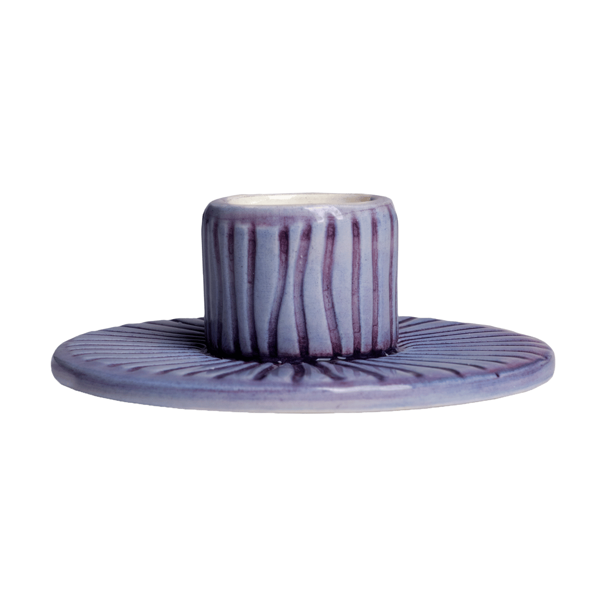 Mateus Stripes ljusstake 8 cm Viol | Skandinavisk Design | Ljusstakar | Lila