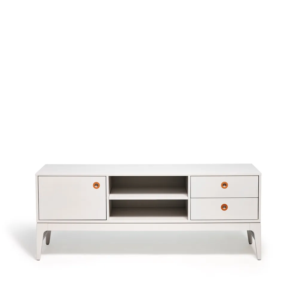 Höllviken mediabänk, ljusgrå Mavis