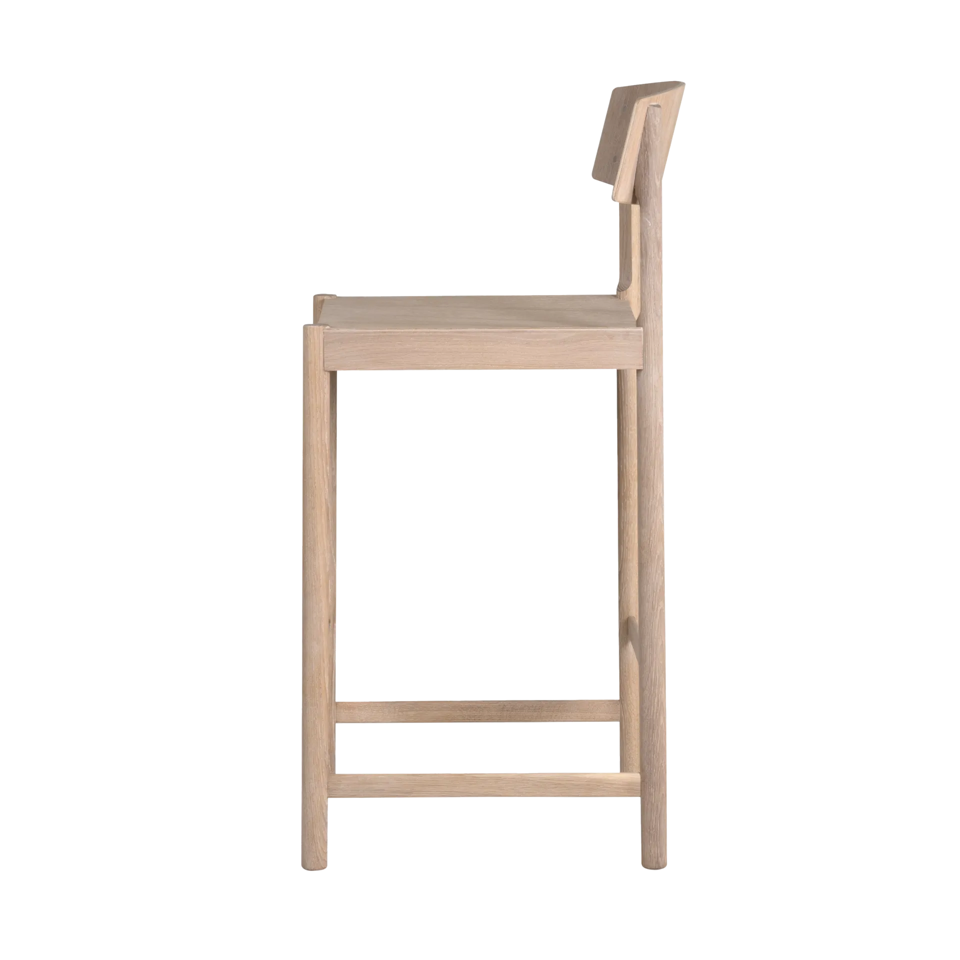 Rod barstol 65 cm, Vit vaxoljad ek Mavis
