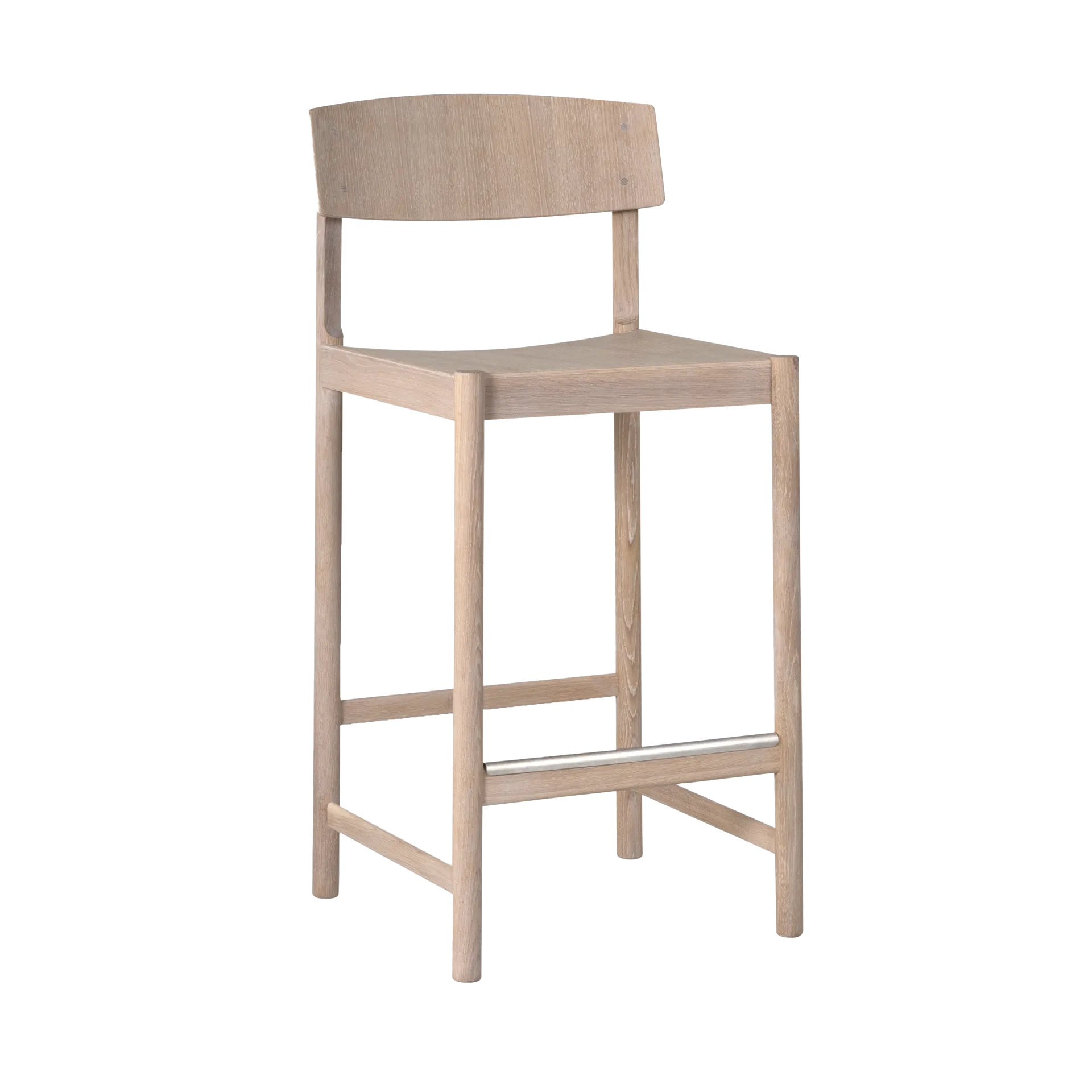 Rod barstol 65 cm, Vit vaxoljad ek Mavis