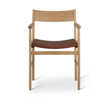 Siza karmstol - Vitpigmenterad mattlackad ek-cognac läder - Mavis