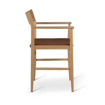 Siza karmstol - Vitpigmenterad mattlackad ek-cognac läder - Mavis