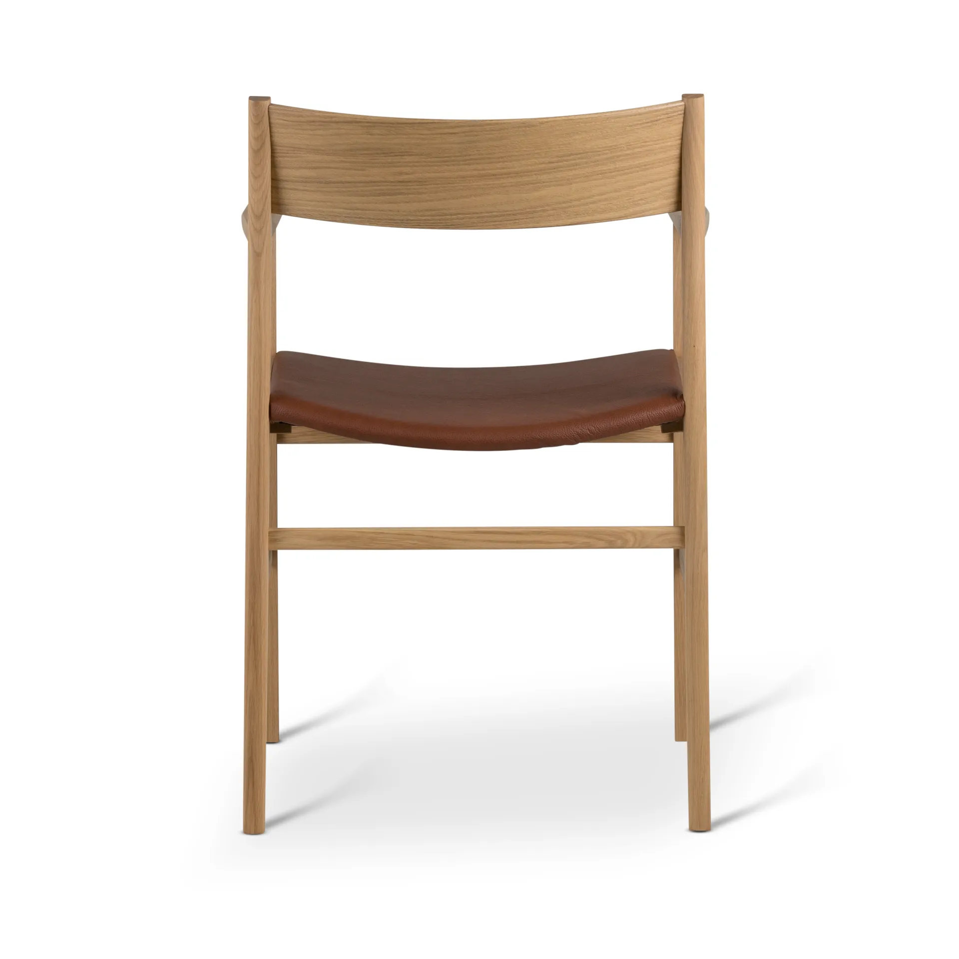 Siza karmstol, Vitpigmenterad mattlackad ek-cognac läder Mavis