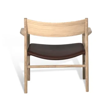 Siza loungestol - Vitpigmenterad mattlackad ek-Mocca Tärnsjö läder - Mavis