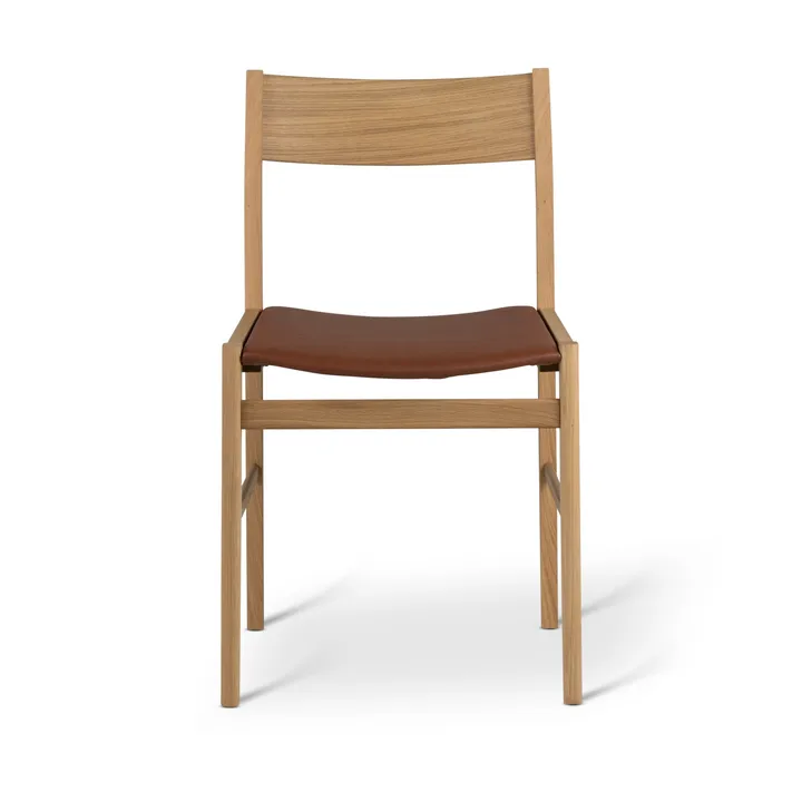 Siza stol - Vitpigmenterad mattlackad ek-cognac läder - Mavis