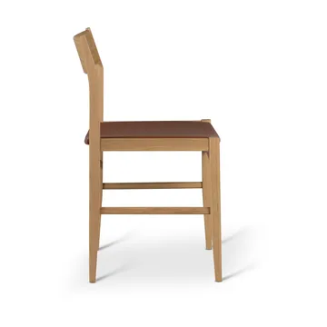 Siza stol - Vitpigmenterad mattlackad ek-cognac läder - Mavis