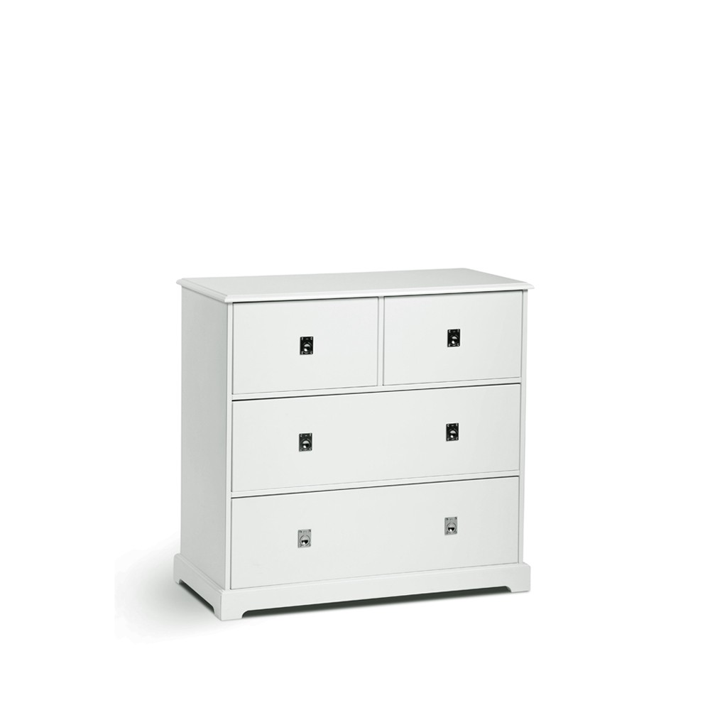 Mavis Smögen byrå vit, 4 lådor, krom | Skandinavisk Design | Byråer | Vit