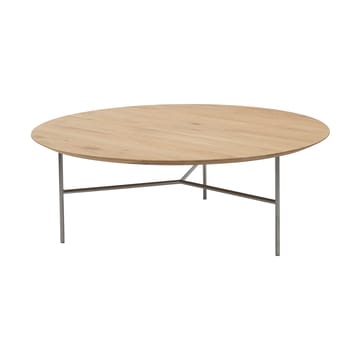 Tribeca soffbord - ek lack, satinkromade, ø110 - Mavis