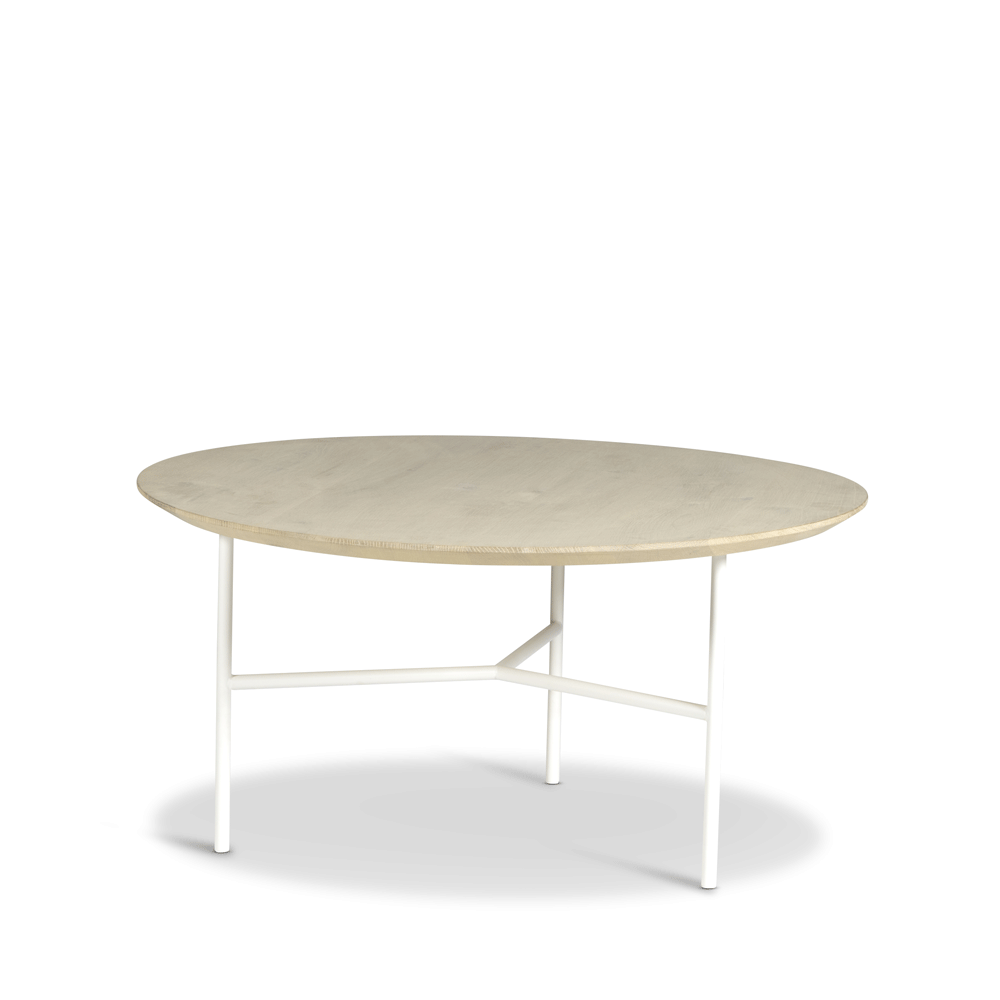 Mavis Tribeca soffbord ek såpad rustik, vita ben, 80