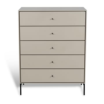 Volt byrå 5 lådor beige - Detaljer i svart - Mavis