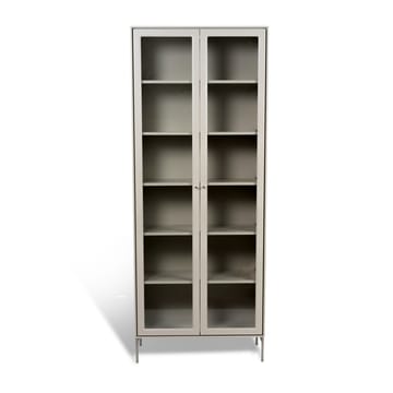 Volt vitrinskåp 190 cm beige - Detaljer i rostfritt stål - Mavis