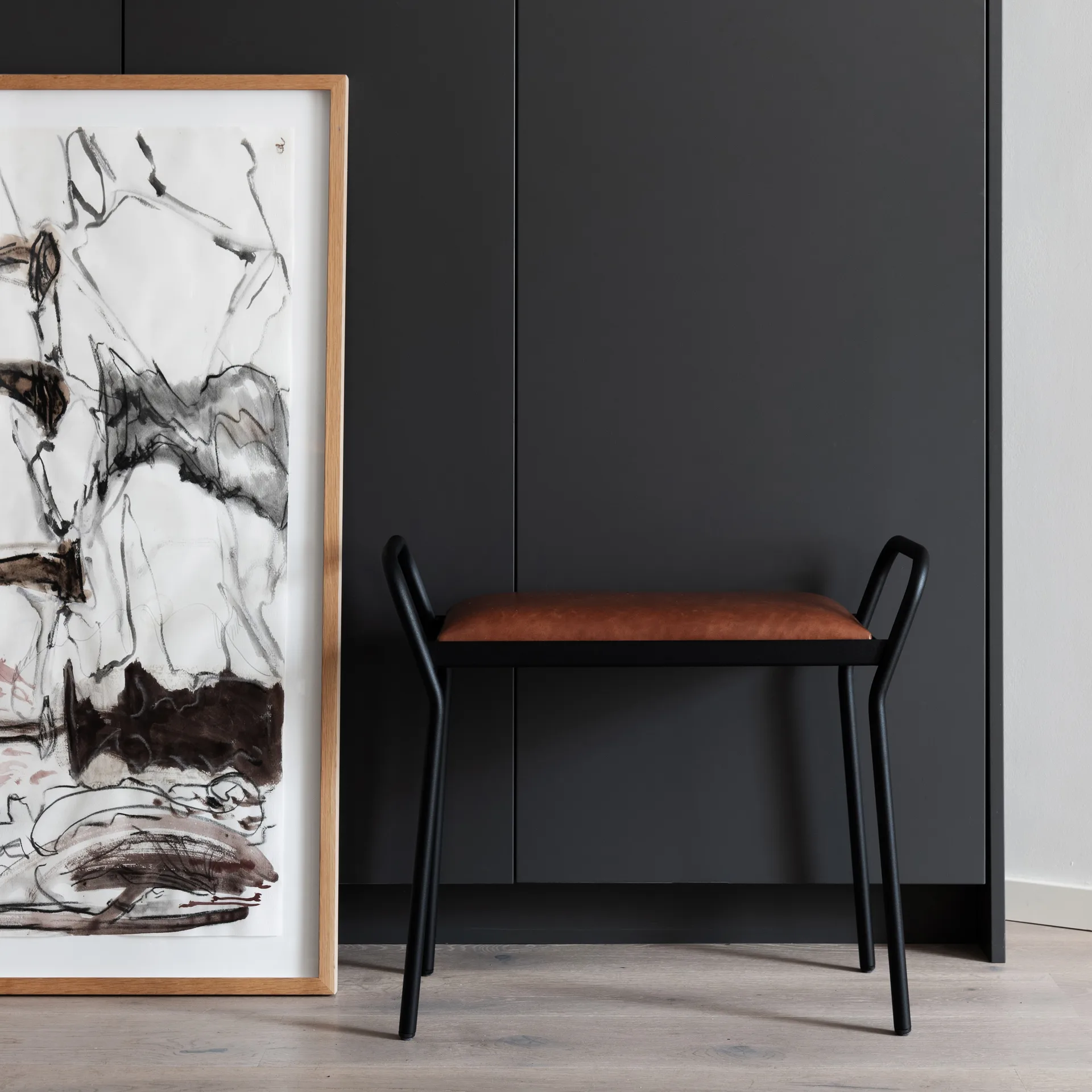 Anyone pall, svart-vintage cognac Maze