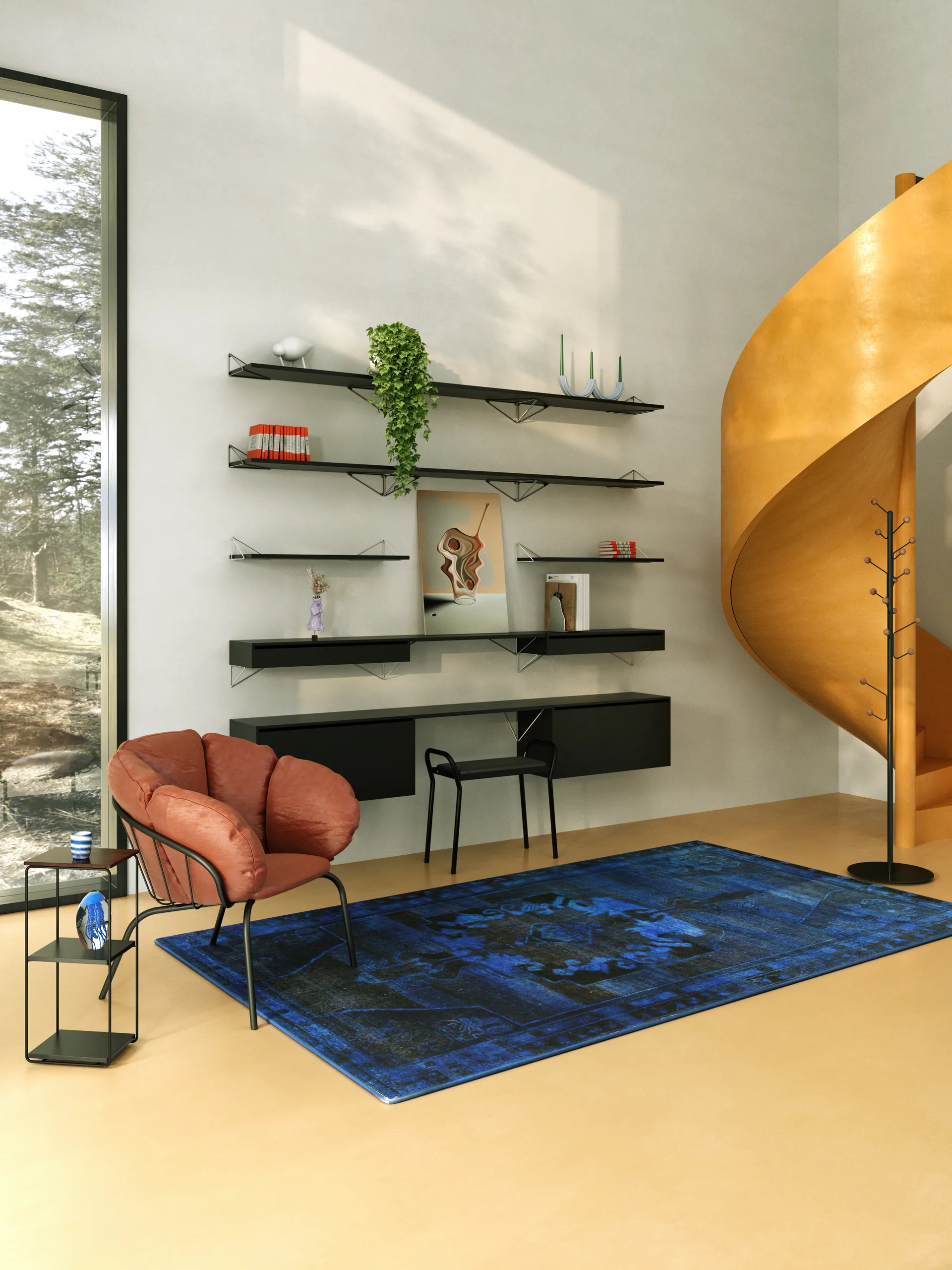 Bill Floor klädhängare, Svart Maze