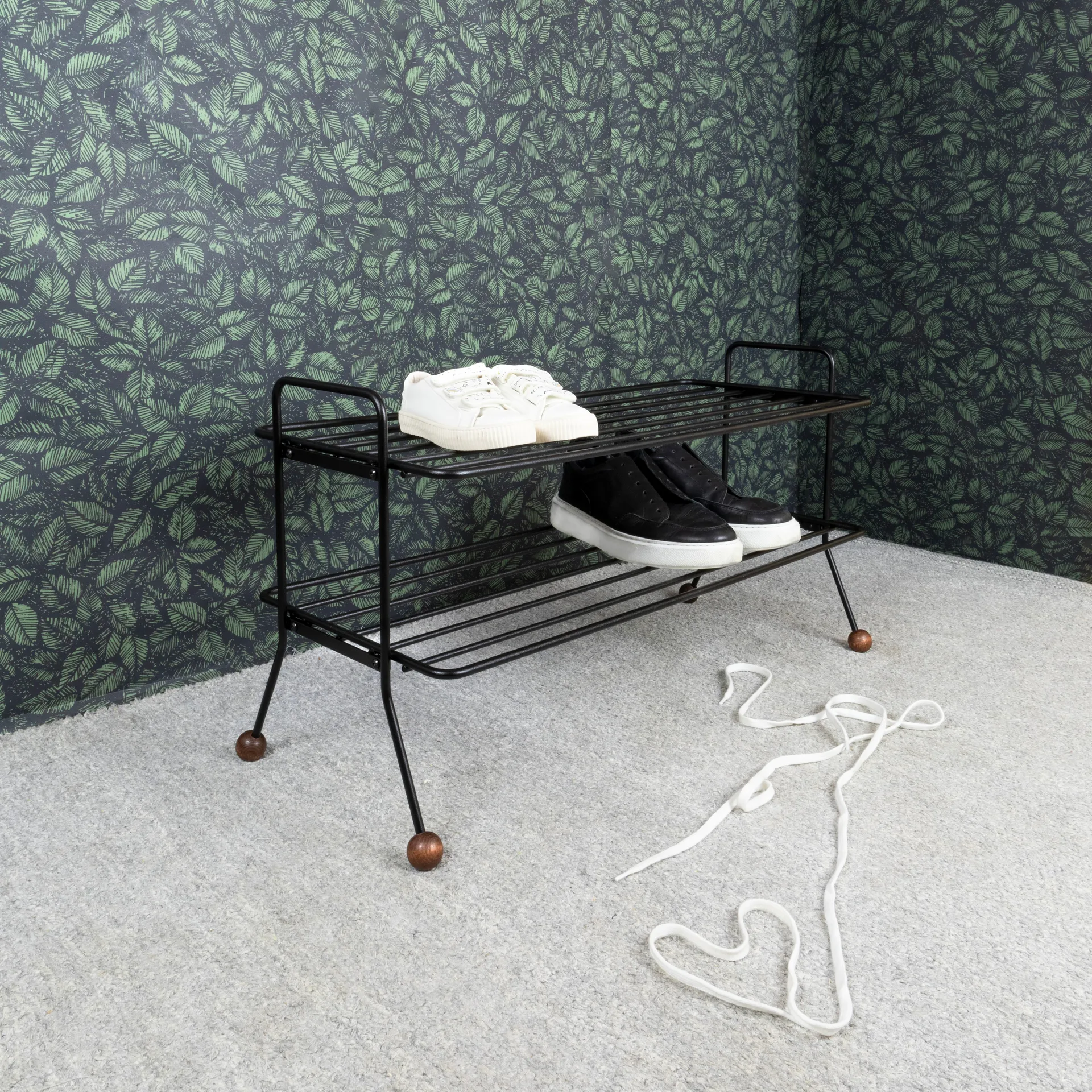 Bill Shoe Shelf, Svart-mörkbrun Maze