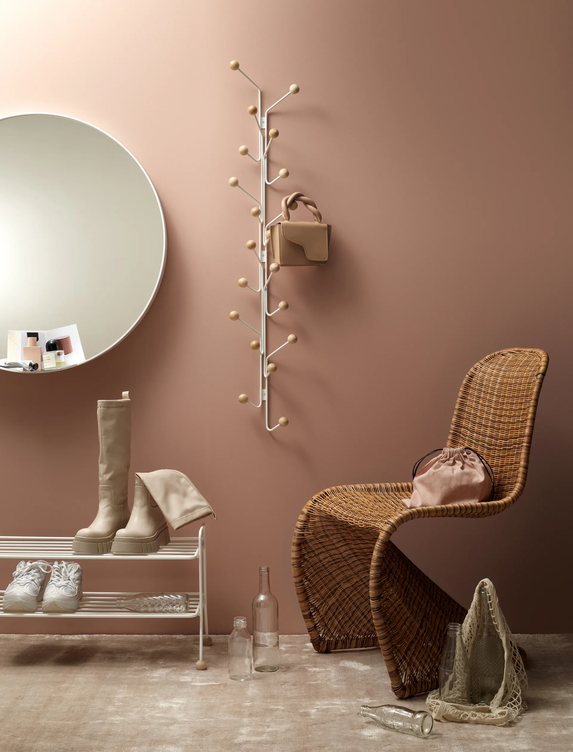 Bill Vertical klädhängare, Greige Maze