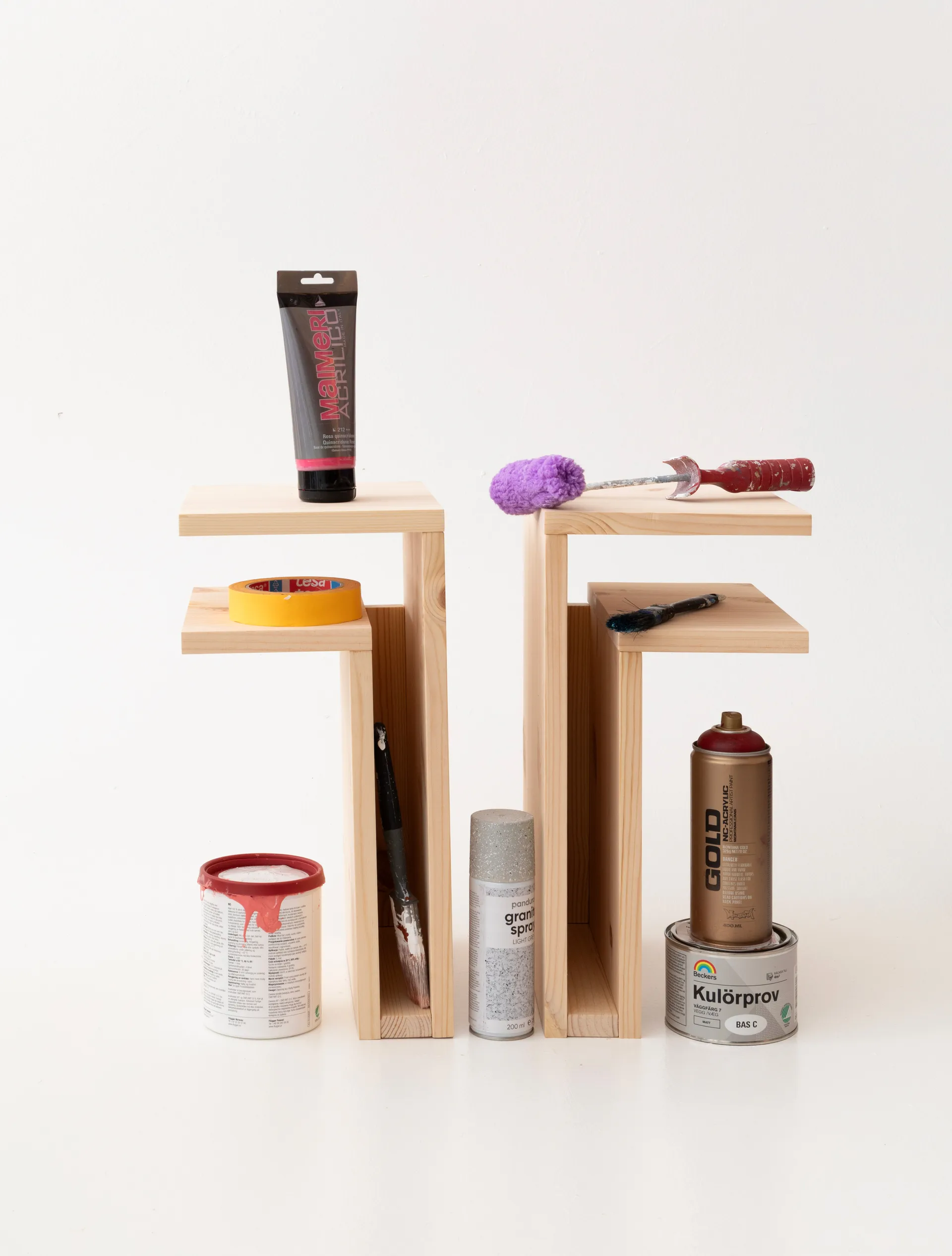 F-shelf Play DIY vägghylla, Pine, right Maze