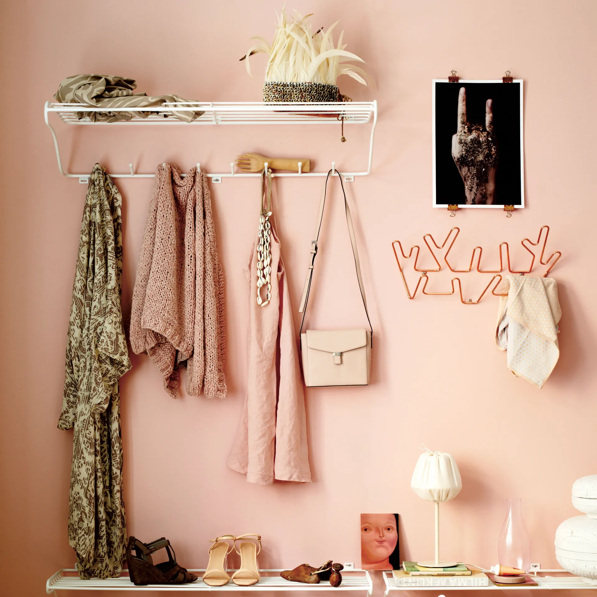 Hat Rack L hatthylla, vit Maze