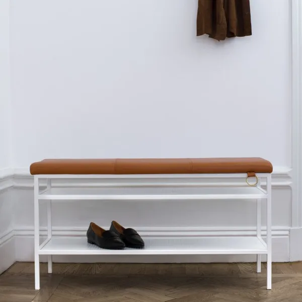 Nancy skohylla, vit-cognac Maze