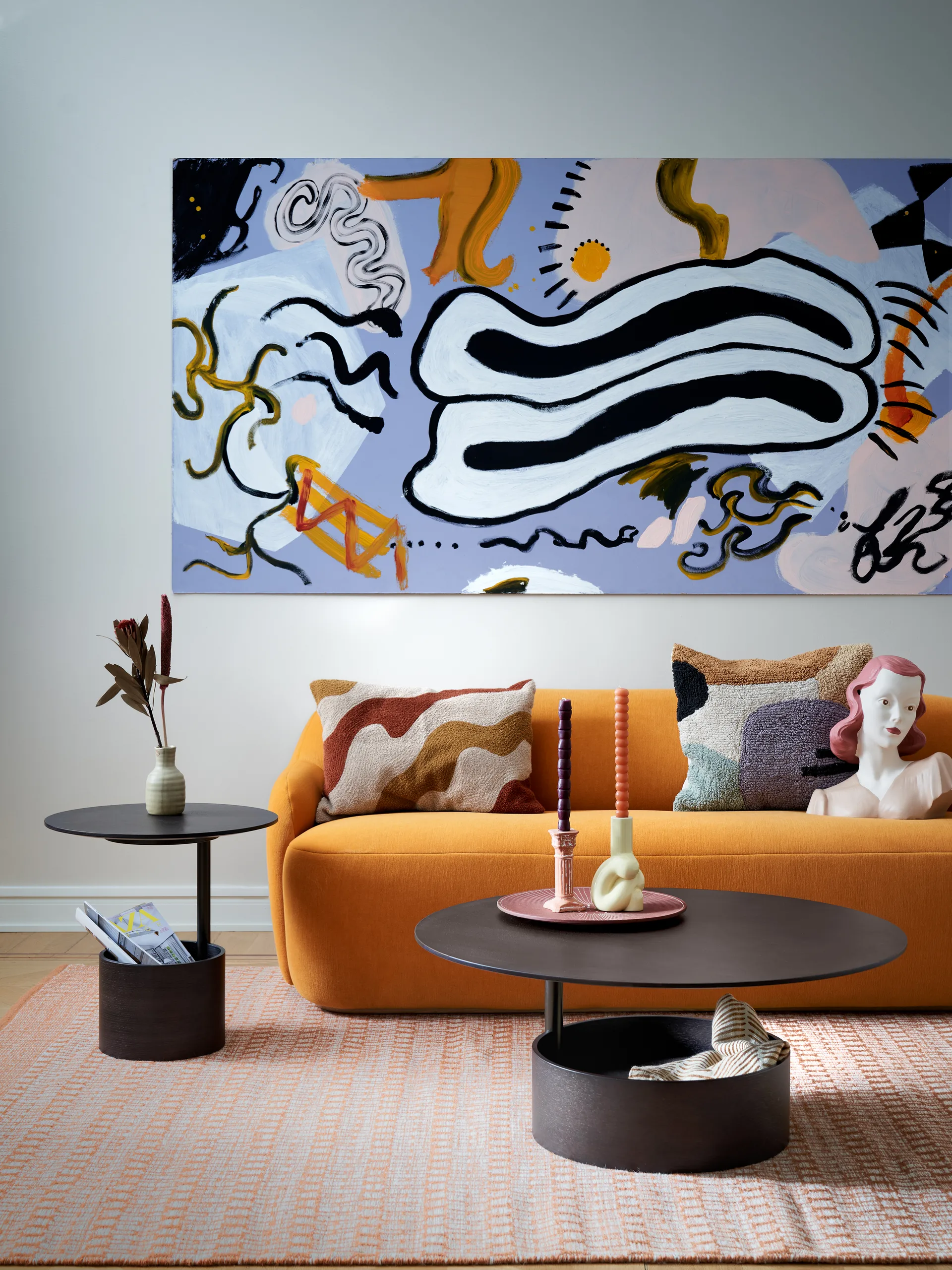 Parasol L soffbord Ø90 cm, Dark stained oak Maze