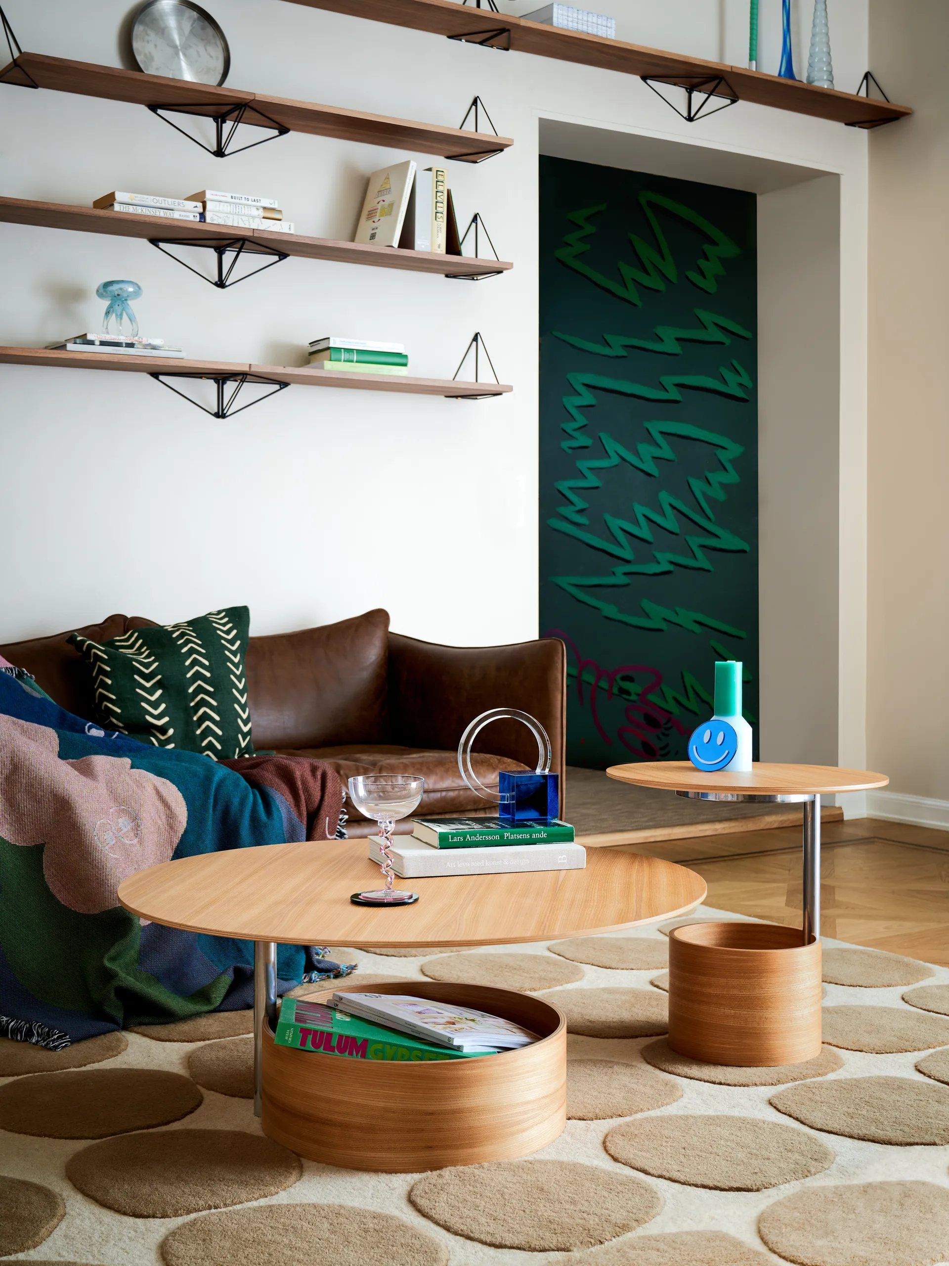 Parasol L soffbord Ø90 cm, Oak Maze