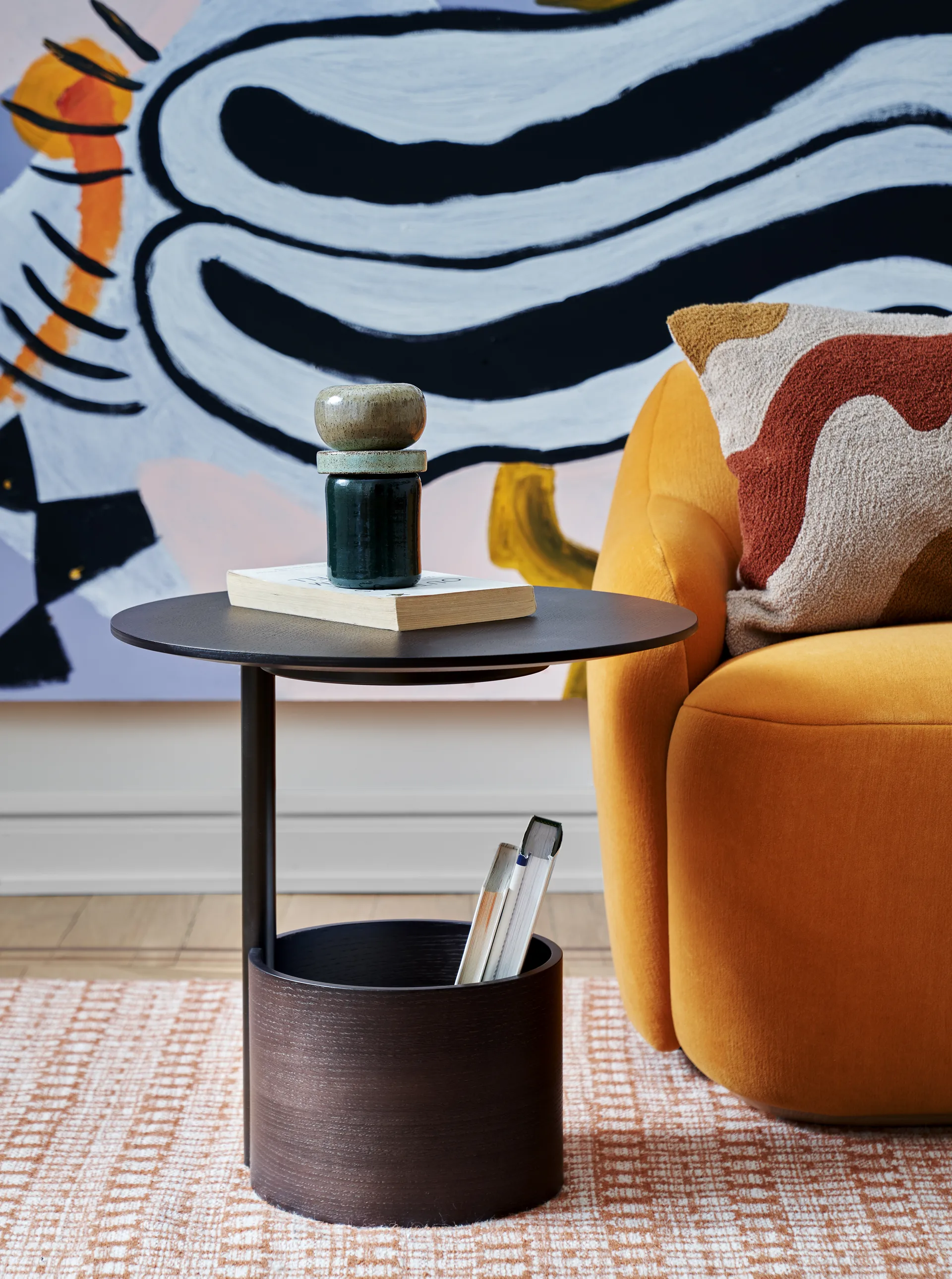 Parasol S soffbord Ø50 cm, Dark stained oak Maze