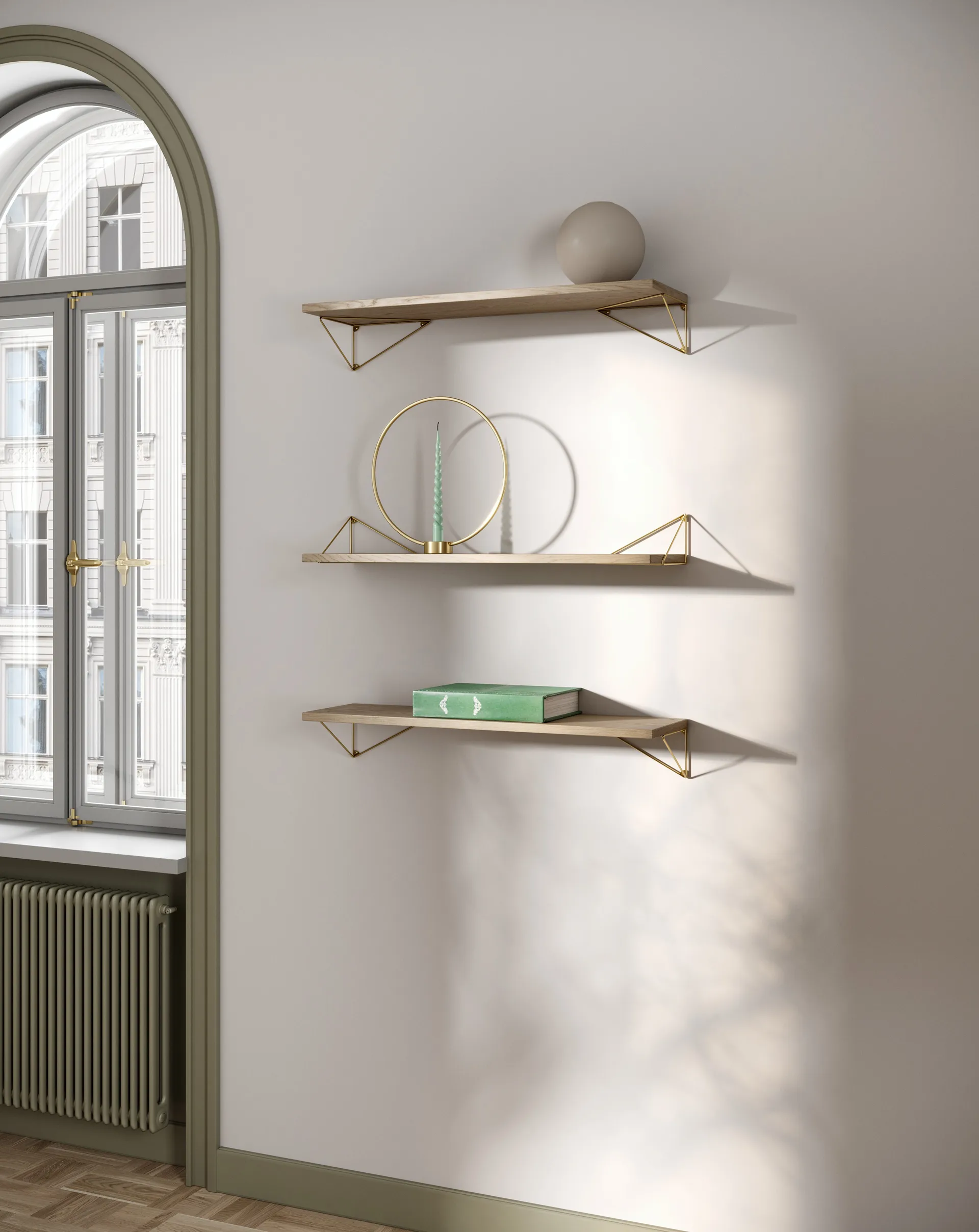 Pythagoras Brackets 2-pack, mässing Maze