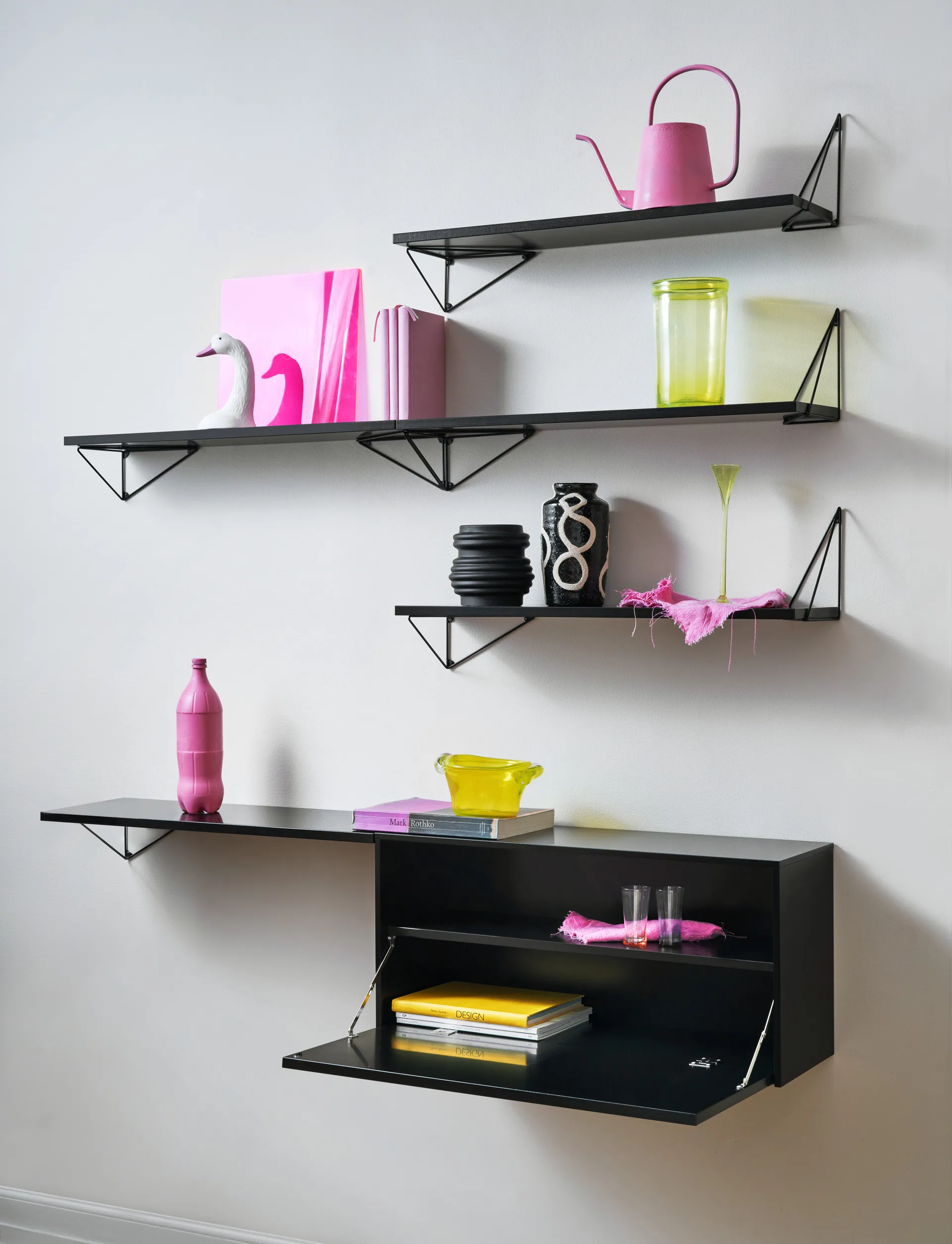 Pythagoras Cabinet väggskåp 38x80 cm, Black Maze