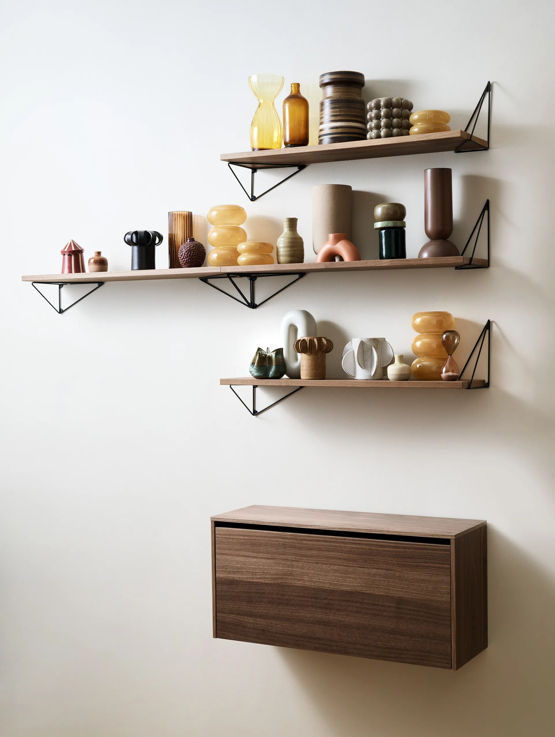 Pythagoras Cabinet väggskåp 38x80 cm, Walnut Maze