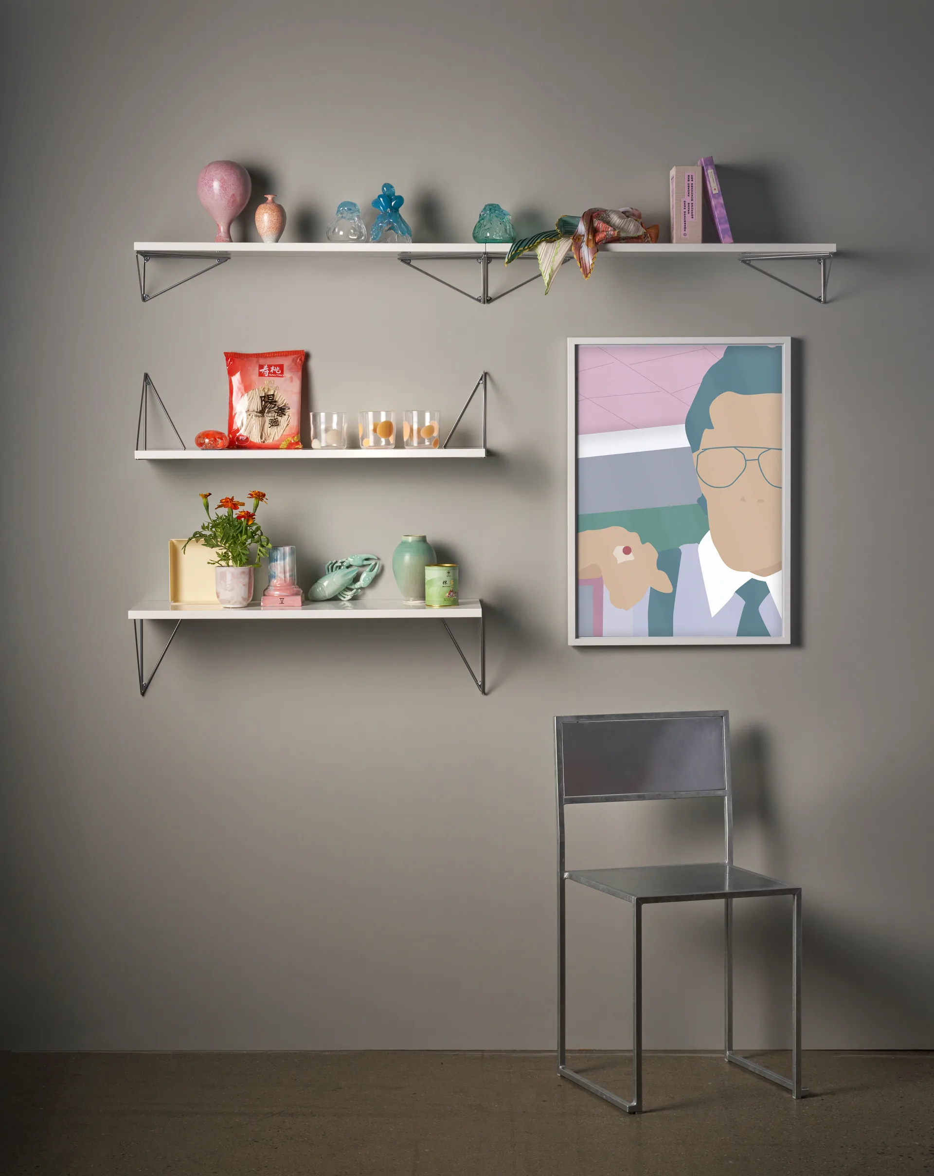 Pythagoras hylla, Vit-krom, 20x80 cm,  Maze
