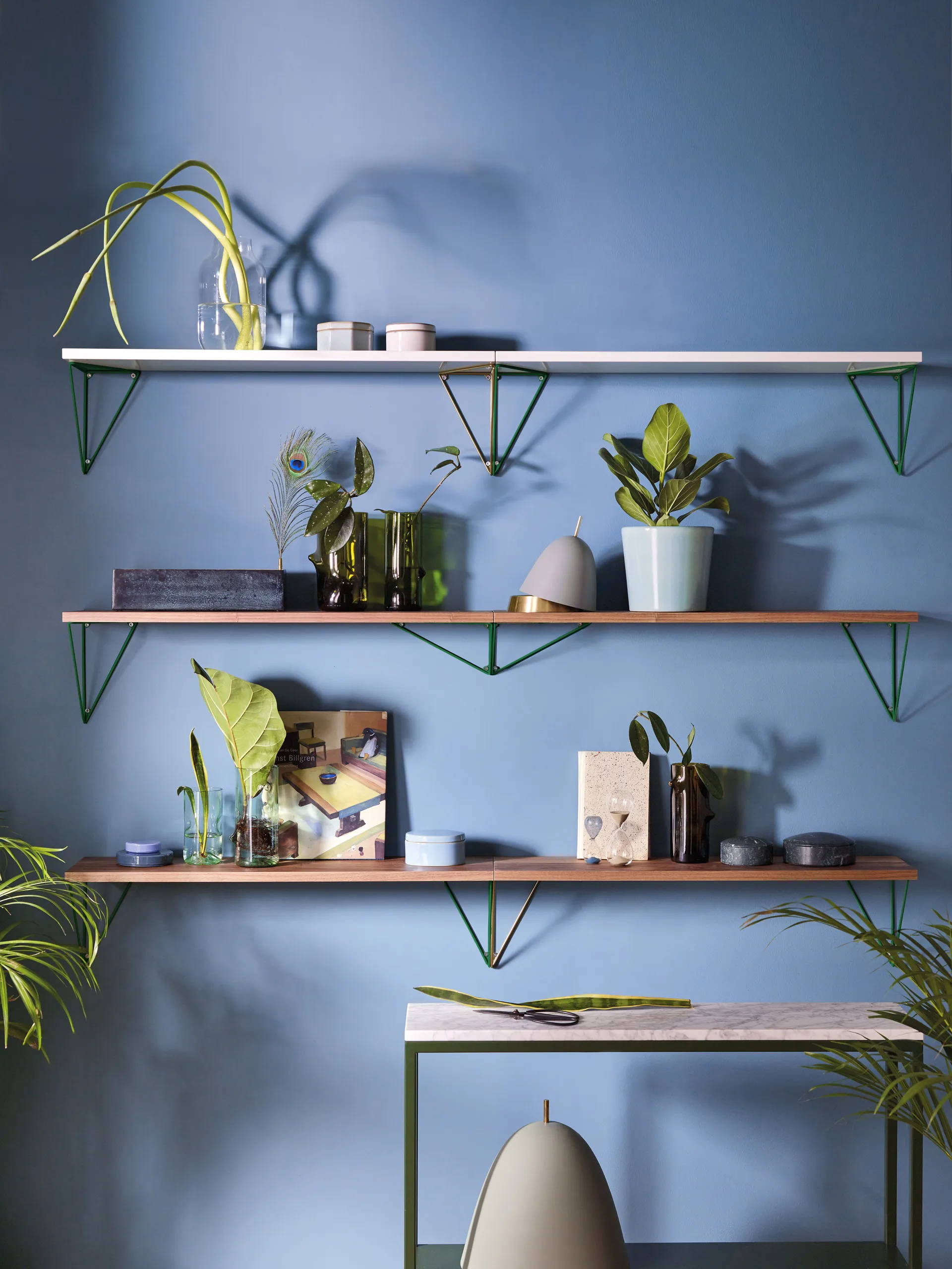 Pythagoras Shelf hyllplan, vit Maze