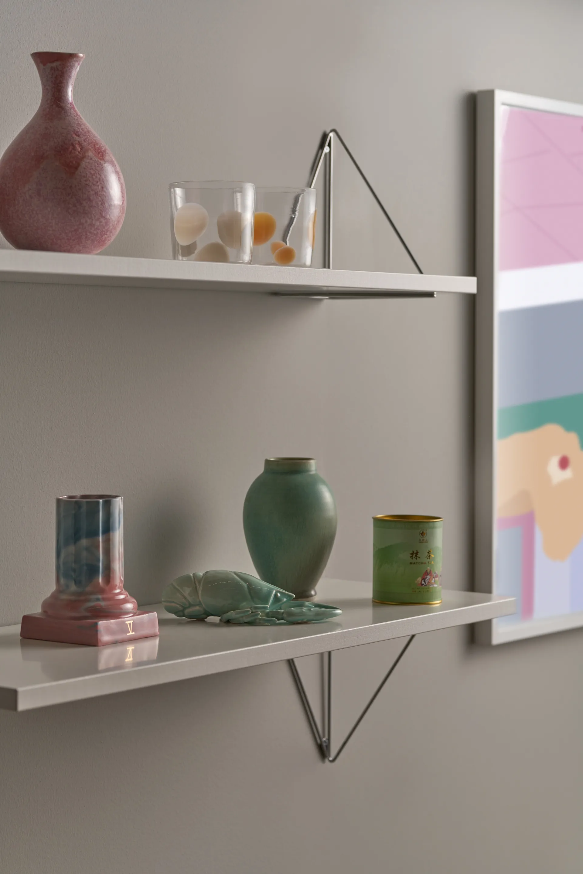 Pythagoras Shelf hyllplan, vit Maze