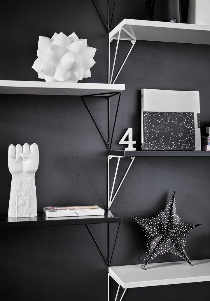 Pythagoras Shelf hyllplan, vit Maze