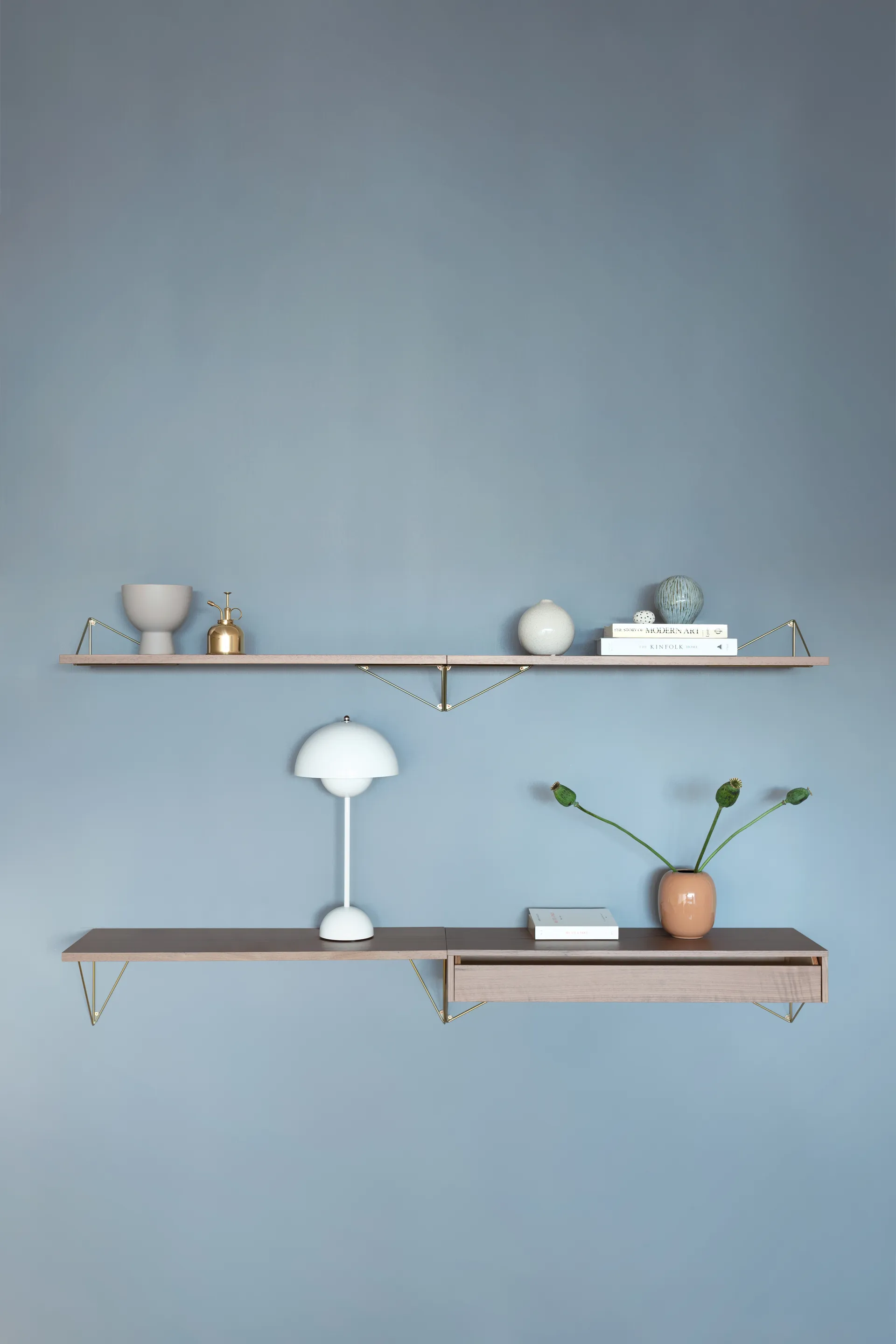 Pythagoras Shelf L hyllplan, Valnöt Maze