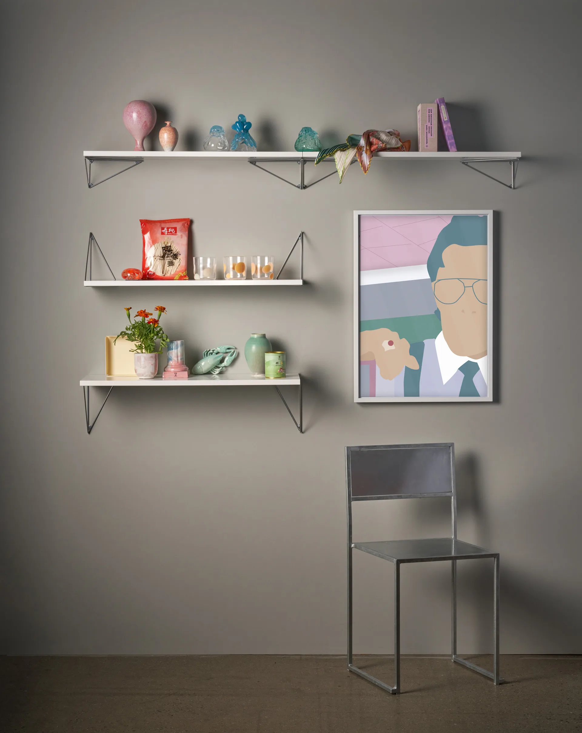 Pythagoras Shelf L hyllplan, vit Maze