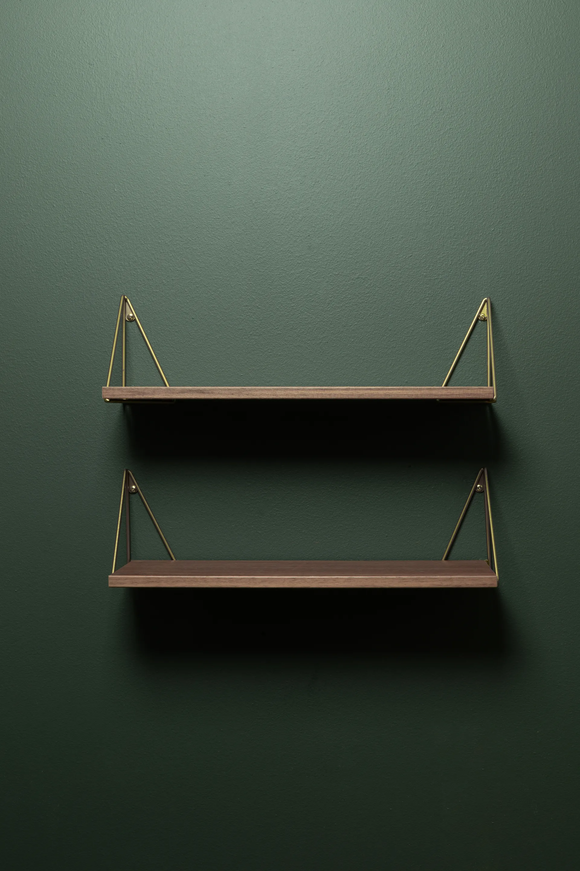 Pythagoras XS hylla, Valnöt-mässing Maze