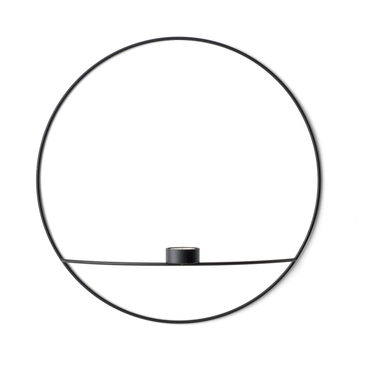 POV circle large värmeljusstake svart