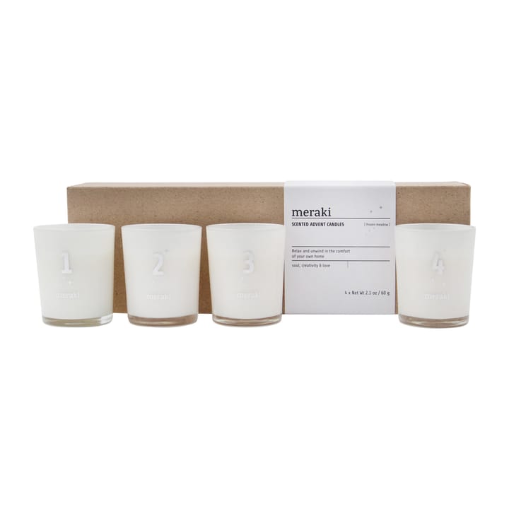 Meraki doftljus advent 4-pack - Frozen meadow - Meraki
