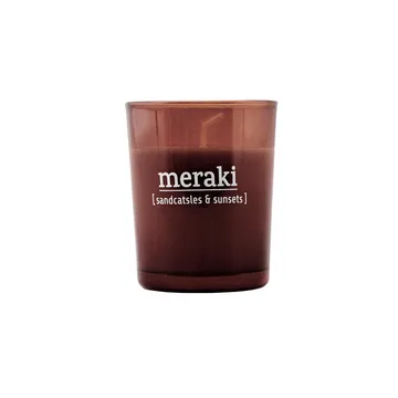 Meraki doftljus brunt glas 12 timmar - Sandcastles & sunsets - Meraki