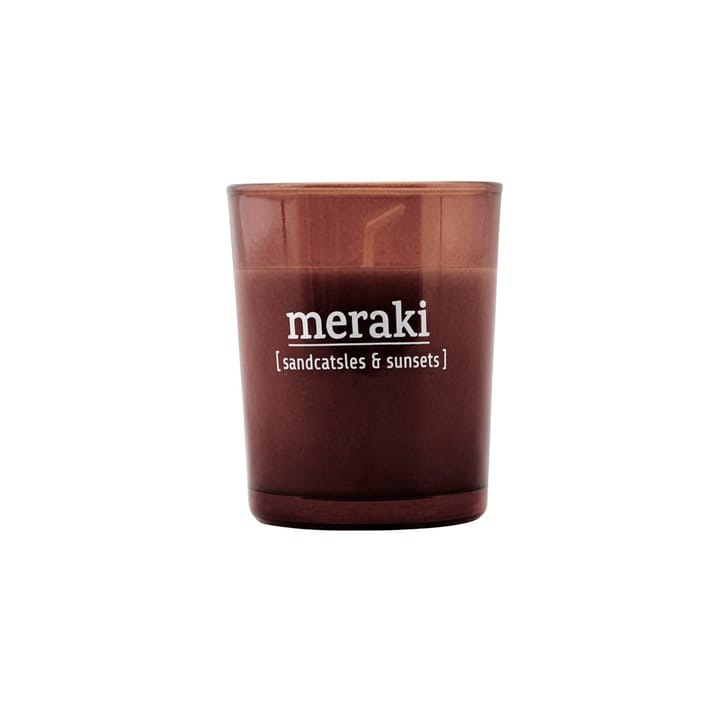 Meraki doftljus brunt glas 12 timmar - Sandcastles & sunsets - Meraki