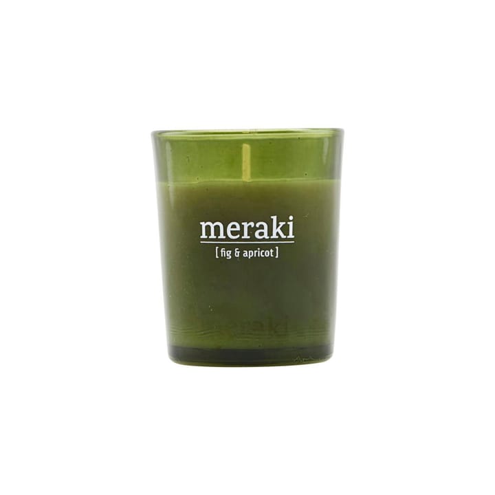 Meraki doftljus grönt glas 12 timmar - Fig-apricot - Meraki