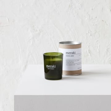 Meraki doftljus grönt glas 12 timmar - Green herbal - Meraki