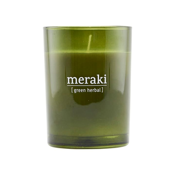 Meraki doftljus grönt glas 35 timmar - Green herbal - Meraki