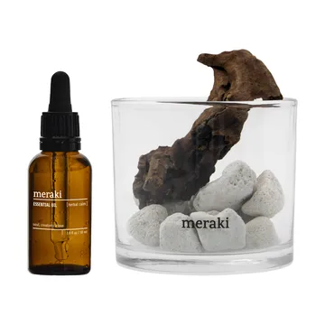 Meraki doftspridare lavasten och trä inkl. olja - Herbal calm, Vit - Meraki