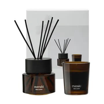 Meraki gåvoset doftpinnar och doftljus - Silent amber - Meraki