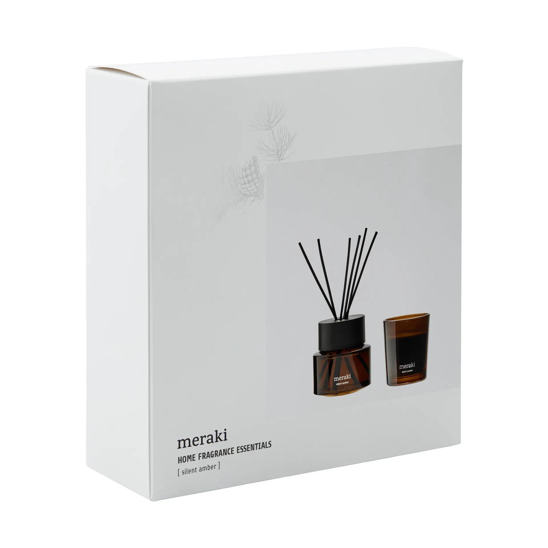 Meraki gåvoset doftpinnar och doftljus, Silent amber Meraki