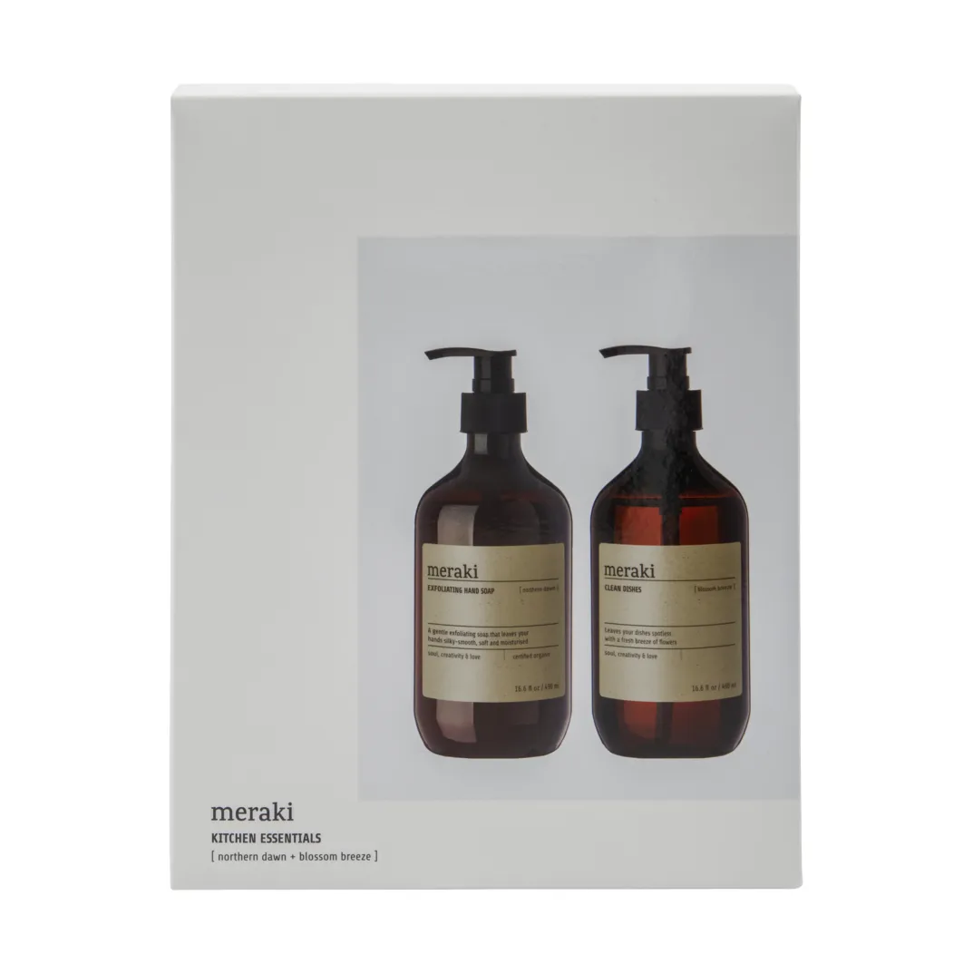 Meraki gåvoset handtvål och diskmedel, Exfoliating Northern star, Blossom breeze Meraki